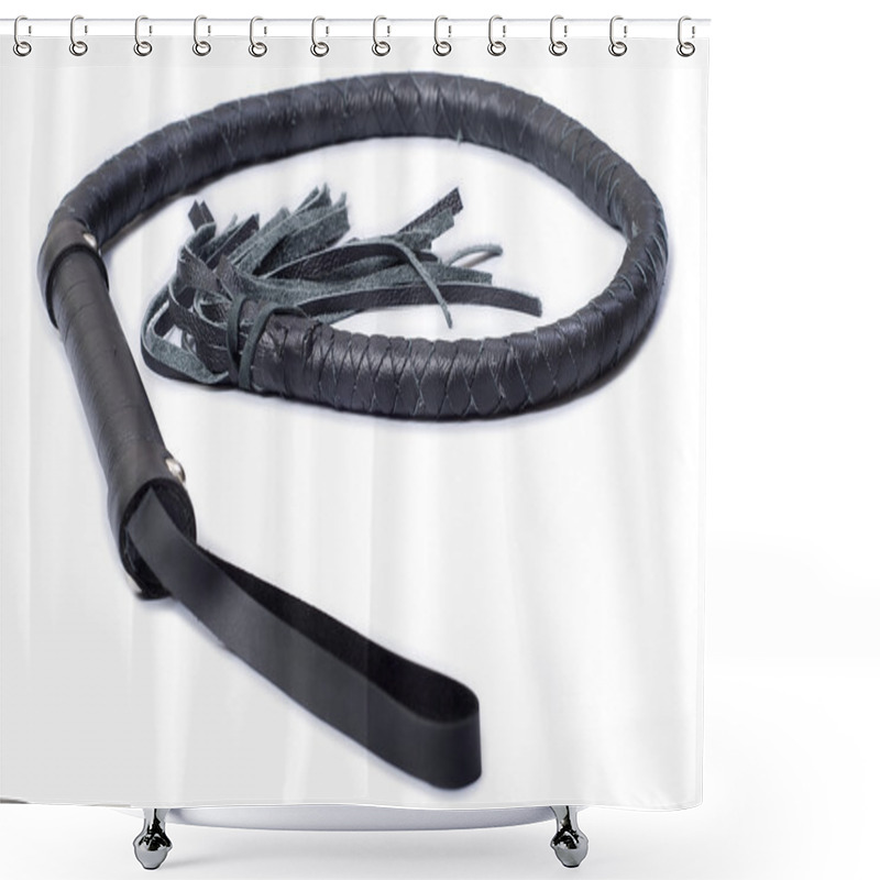 Personality  Black Single Tail Whip. Shower Curtains