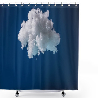 Personality  White Fluffy Cloud Made Of Cotton Wool Isolated On Dark Blue Shower Curtains