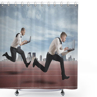 Personality  Competition In Business Shower Curtains