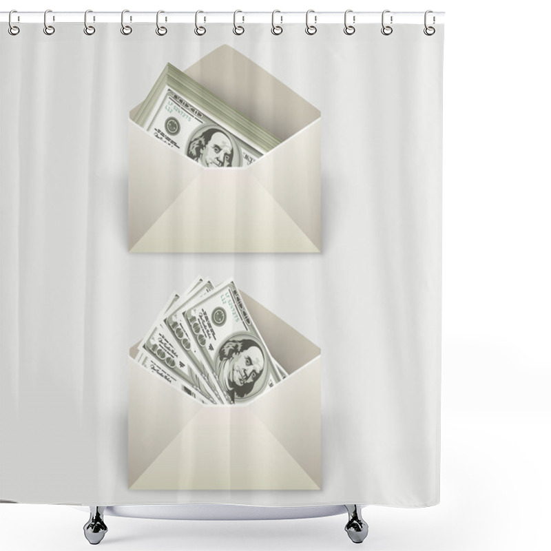 Personality  Money In An Envelope Shower Curtains