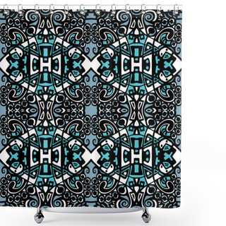 Personality  Arabesque Mosaic Pattern. Symmetric Abstract Oriental Ornament Background. Shower Curtains