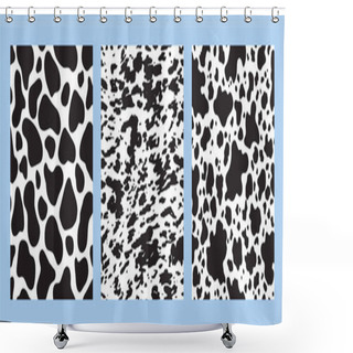 Personality  Cow Print Seamless Pattern. Black And White Animal Print, Collection Of Repeat Designs. Shower Curtains