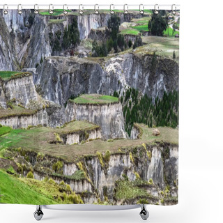 Personality  Countryside, Scene Of Valley Surrounded By Andes Range Mountains In Latacunga District, Ecuador, South America Shower Curtains