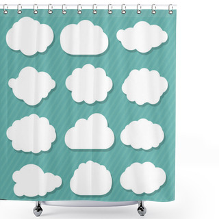 Personality  Cartoon Clouds Set Shower Curtains