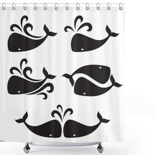 Personality  Vector Image Of A Big Whale.  Shower Curtains