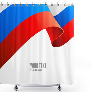 Personality  Russian Flag Border Vector Illustration On White Shower Curtains