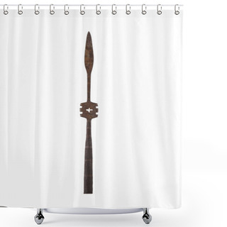 Personality  Antique Spearhead Isolated On White Background Shower Curtains