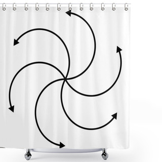 Personality  Cyclic, Rotating Curved Arrows Shower Curtains