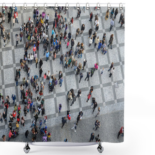 Personality  Crowd Of People Top View Shower Curtains