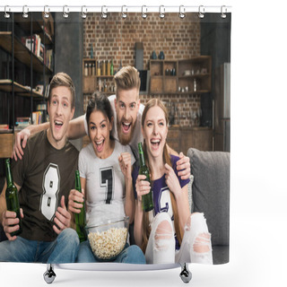 Personality  Young Friends Drinking Beer Shower Curtains