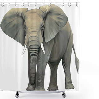 Personality  Big Adult Asian Elephant Shower Curtains