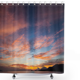 Personality  Beautiful Sunset Over Calm Ocean Surface Shower Curtains