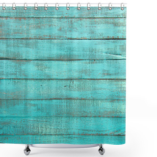 Personality  Turquoise Wooden Background Shower Curtains