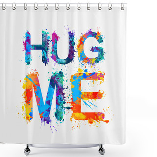 Personality  HUG ME! Rainbow Splash Paint Shower Curtains
