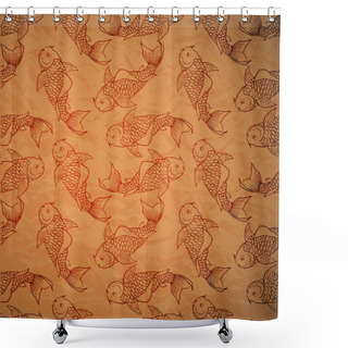 Personality  Seamless Pattern With Catfish Shower Curtains