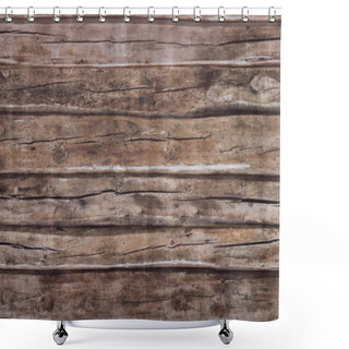 Personality  Close-up Old Dark Wood Texture Shower Curtains