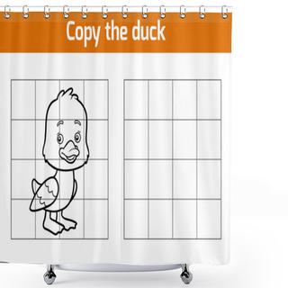 Personality  Copy The Picture For Children. Animal Characters, Duck Shower Curtains
