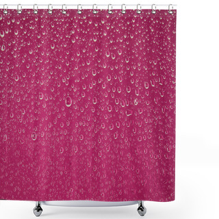 Personality  Clear Transparent Water Drops On Crimson Background Shower Curtains