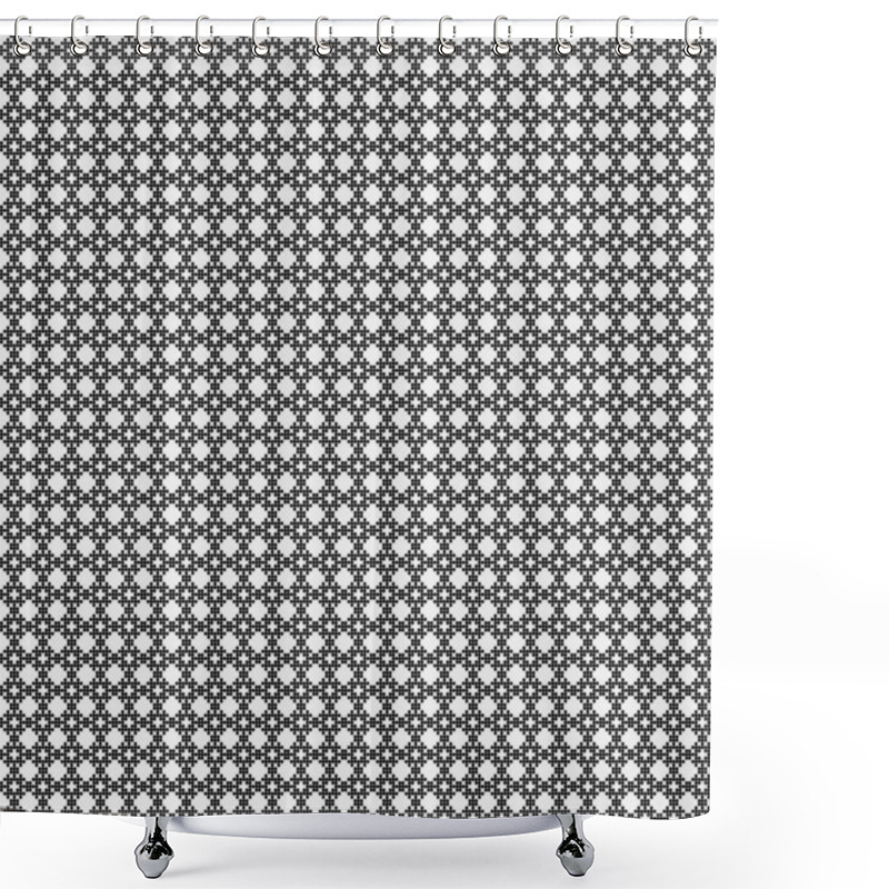 Personality  Abstract Black And White Ornamental Pattern Vector Illustration Shower Curtains