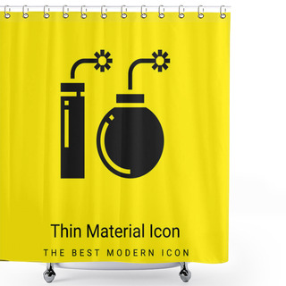 Personality  Blast Minimal Bright Yellow Material Icon Shower Curtains
