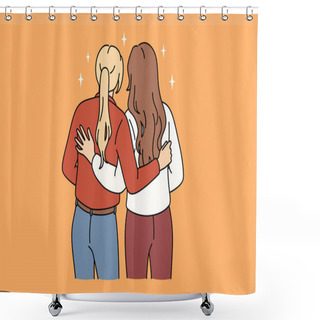 Personality  Lesbian Love And Homosexual Couple Concept Shower Curtains