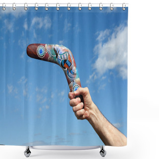 Personality  Throwing A Boomerang Shower Curtains