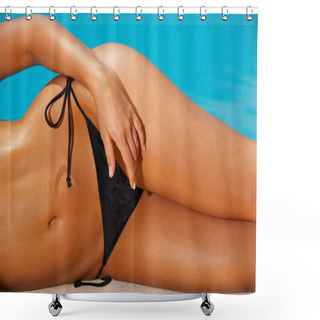 Personality  Bikini In Action Shower Curtains