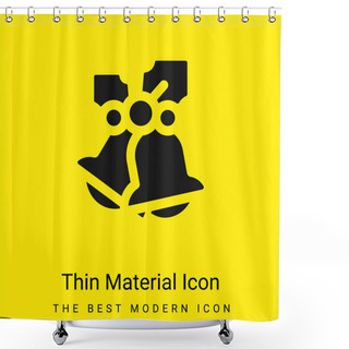 Personality  Bells Minimal Bright Yellow Material Icon Shower Curtains
