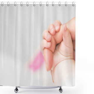 Personality  Baby Holds Mother's Finger Shower Curtains