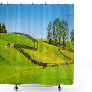 Personality  Horse Farm Fences Shower Curtains