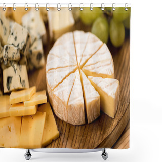 Personality  Various Cheese Types And Grapes Shower Curtains