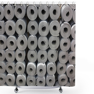 Personality  Rolled Up Gray Foam Mats Shower Curtains
