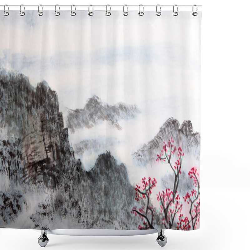 Personality  Traditional Chinese Painting , Landscape Shower Curtains