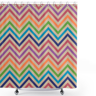 Personality  Colorful Zigzag Vector Seamless Pattern. Chevron Pattern Shower Curtains