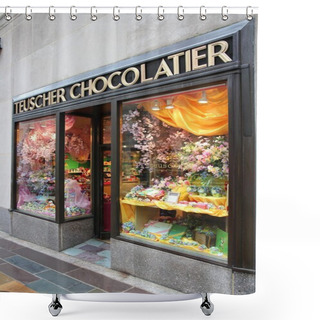 Personality  Chocolate Store In New York Shower Curtains