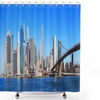 Personality  New York City Manhattan Skyline Panorama Shower Curtains