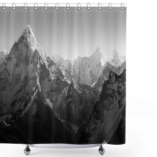 Personality  Himalaya Mountains Black And White Shower Curtains