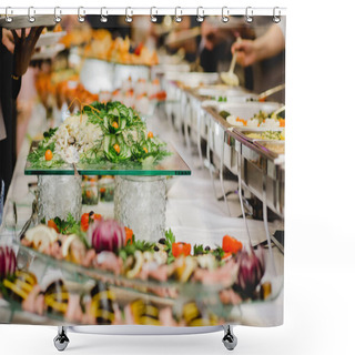 Personality  Catering Food Wedding Buffet Shower Curtains