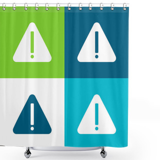 Personality  Attention Flat Four Color Minimal Icon Set Shower Curtains