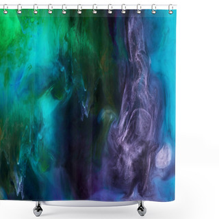 Personality  Smoky Wallpaper With Blue, Purple And Green Paint Swirls Looks Like Space Shower Curtains