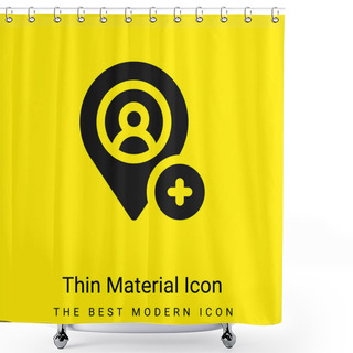 Personality  Add Location Minimal Bright Yellow Material Icon Shower Curtains
