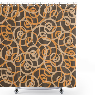 Personality  Spiral Curls Vector Seamless Tiling Pattern Shower Curtains