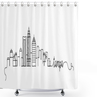 Personality  Tampa City Skyline Doodle Sign Shower Curtains