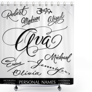 Personality  Names Hand Lettering Set (vector) Shower Curtains