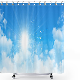Personality  Panoramic Cloudscape Shower Curtains