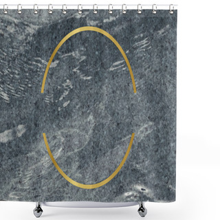 Personality  Golden Framed Semicircle On A Marble Textured Illustration Shower Curtains