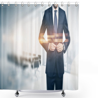 Personality  Businessman In Contemporary Office Shower Curtains
