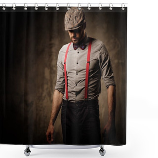 Personality  Serious Old-fashioned Man  Shower Curtains