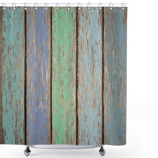 Personality  Retro Colorful Wooden Texture Background  Shower Curtains