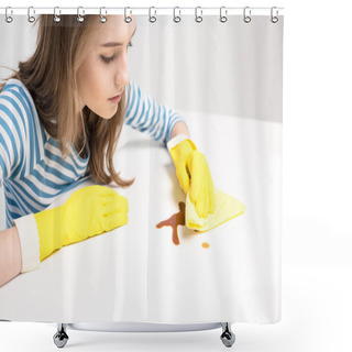 Personality  Woman Removing Stain Shower Curtains
